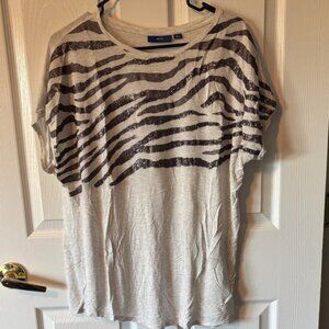 Textured Zebra-Print Blouse